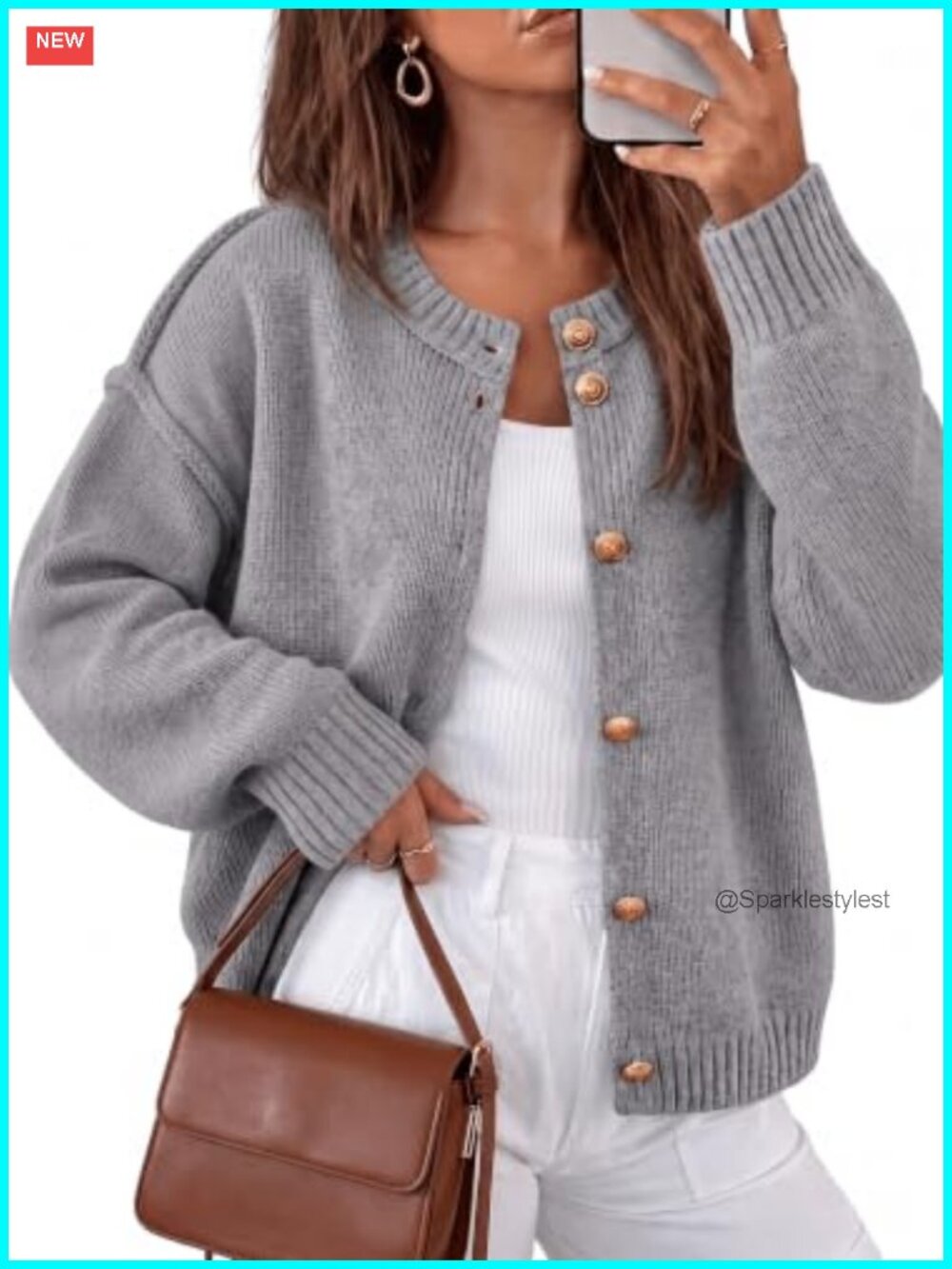 Womens Chunky Oversize Button Up Cardigan Ribbed Knit Fall Winter Sweater